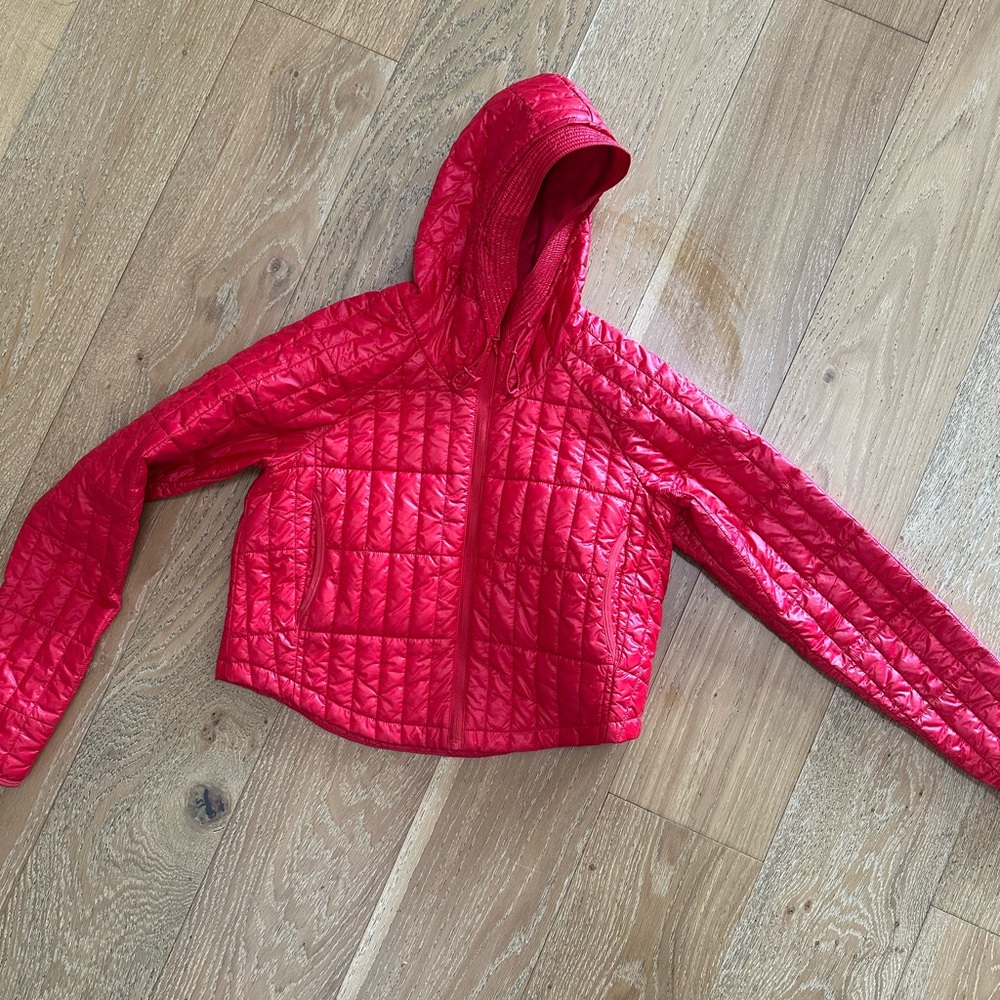 FP Movement by Free People Red Quilted Puffer Jacket with Hood